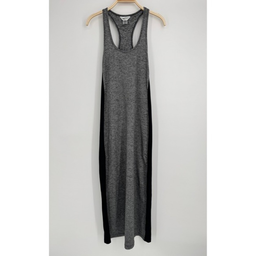 Hard Tail Racerback Maxi Tank Dress Size Large Gray Black Athleisure‎ Minimalist